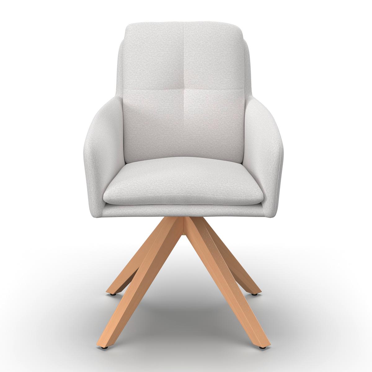 ŽIDLE S PODRUČKAMI FINJA - bílá/barvy buku, Moderní, kov/dřevo (59/97/63cm) - Bessagi Home