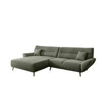 Ecksofa Chenille Dunkelgrün S: 166x290 cm - Wildeiche/Dunkelgrün, MODERN, Textil (166/290cm) - MID.YOU