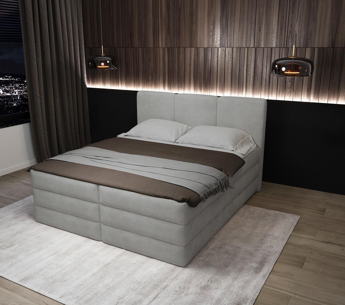 Boxspringbett Castel K - Schwarz/Grau, MODERN, Holz/Holzwerkstoff (160/200cm) - MID.YOU