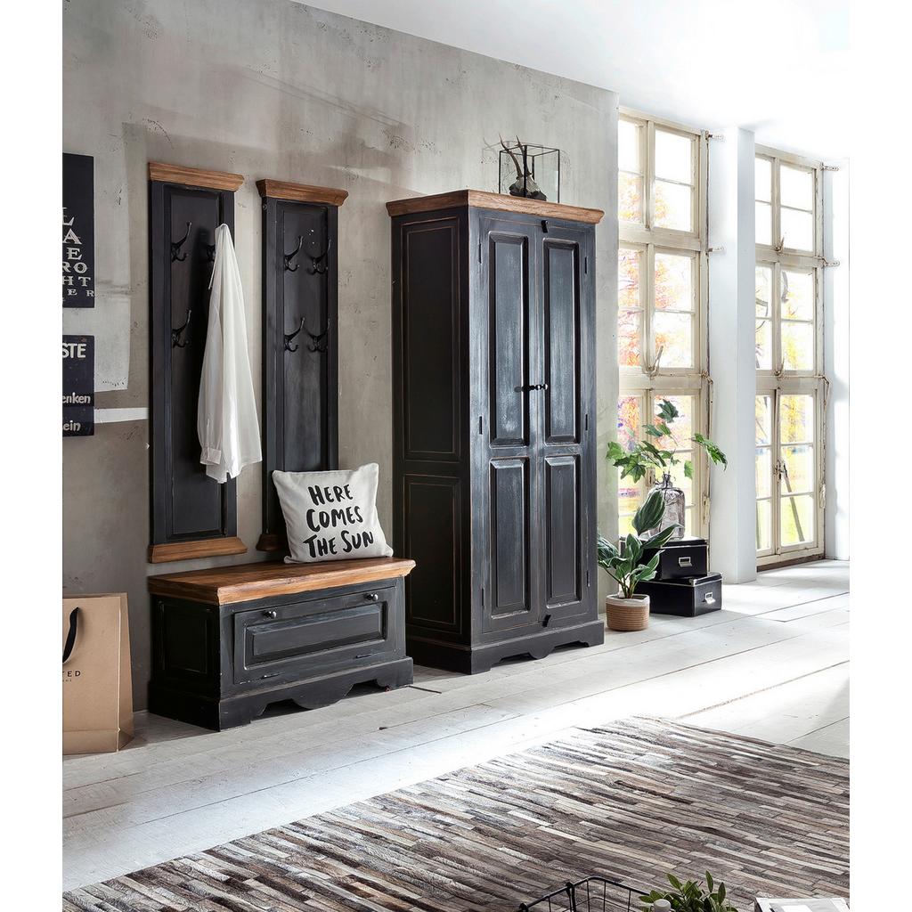 Garderobe Dielen Schwarz/Honig B: 165cm