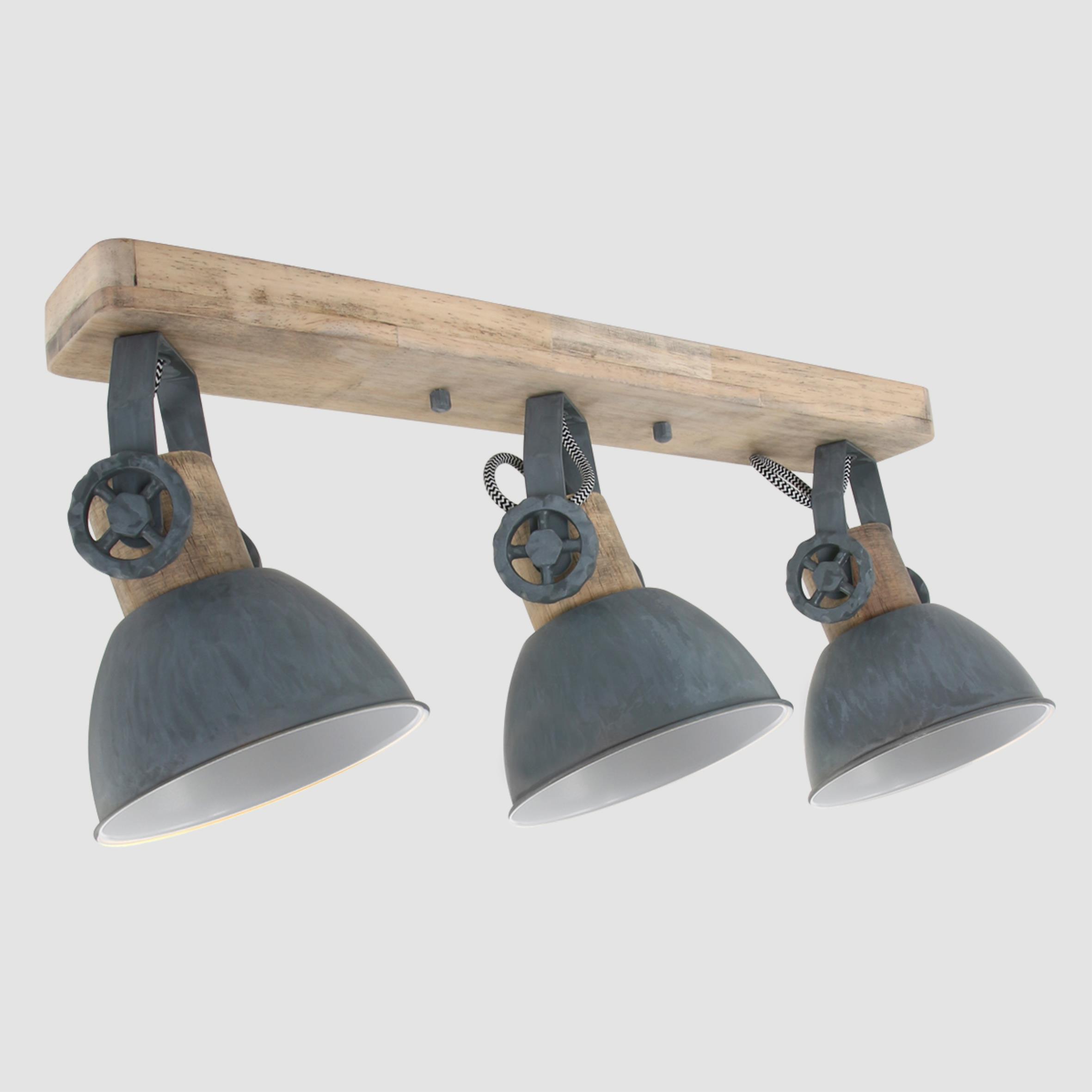 Deckenspots Gearwood - Anthrazit/Kupferfarben, Trend, Holz/Metall (59/19/23cm)