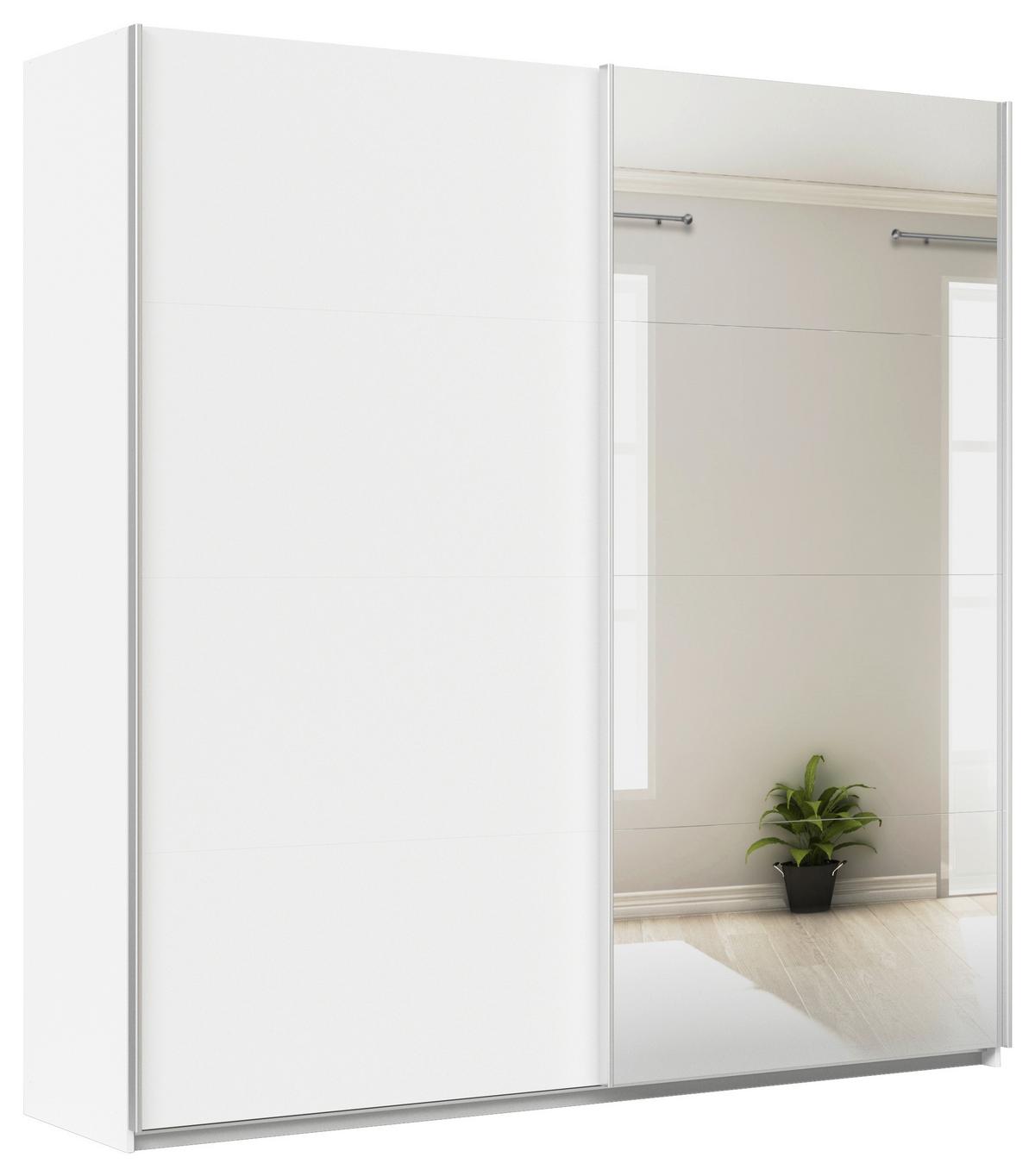 Schwebetürenschrank Feldkirch 11/225 mh - Silberfarben/Weiß, MODERN, Holzwerkstoff (225/229/62cm)