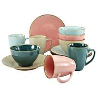 Kaffeeservice Keramik 4 Personen Geschirr Set - Multicolor, Keramik - Creatable
