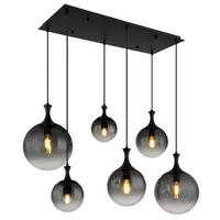 Függőlámpa 15885-6h - fekete, Design, műanyag/Üveg (97/48/141cm) - Globo