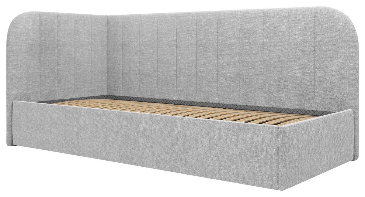 Polsterbett Millow Links Grau Lf: 90x200 Cm - Schwarz/Grau, MODERN, Holz/Holzwerkstoff (90/200cm) - MID.YOU