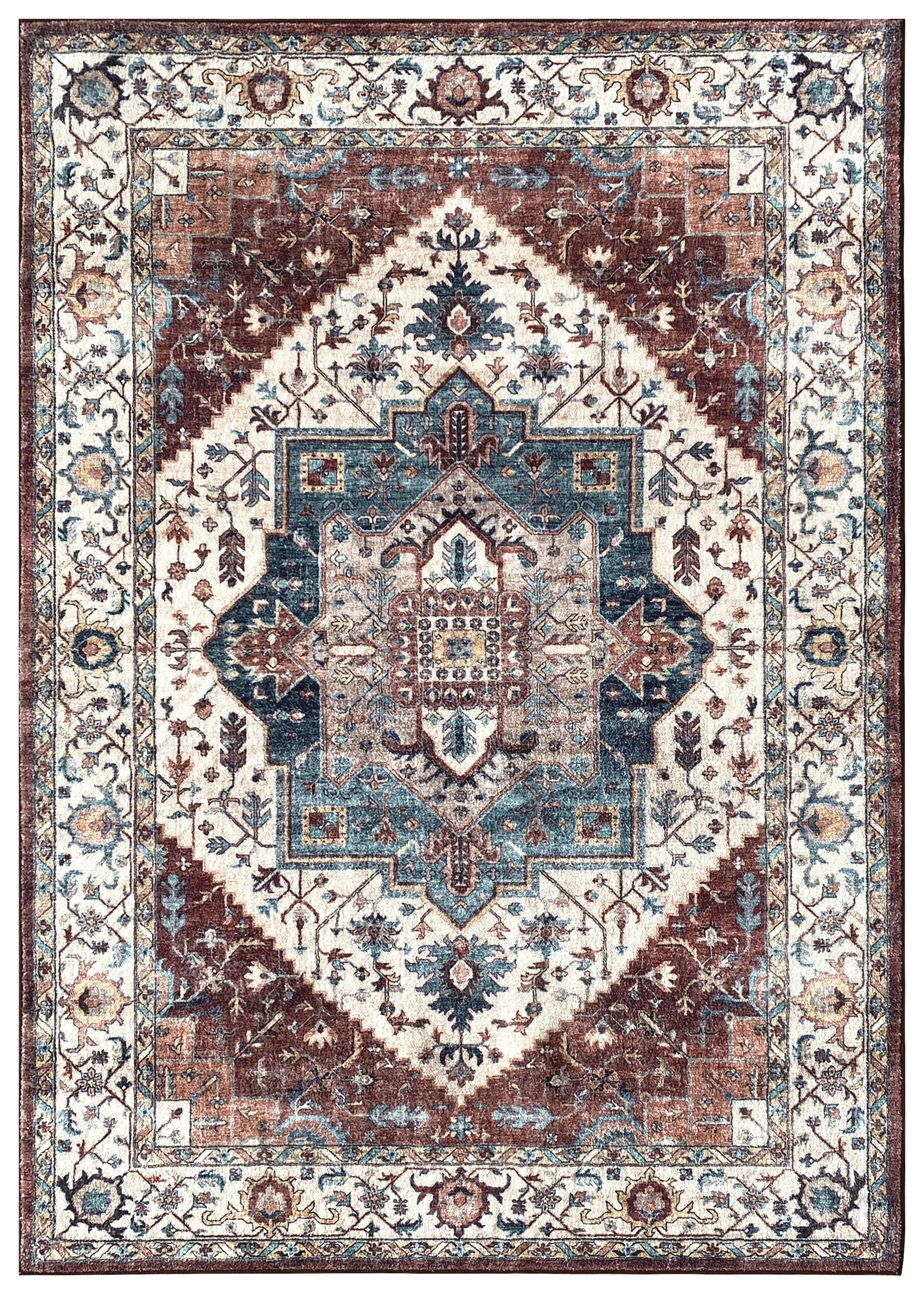 Orientalischer Webteppich Multicolor Thea 120x170 Cm - Rot/Multicolor, ROMANTIK / LANDHAUS, Textil (120/170cm) - James Wood