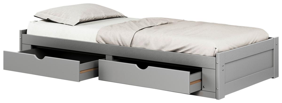 Ausziehbett Livio Ii - Grau, MODERN, Holz/Holzwerkstoff (90/200cm) - MID.YOU