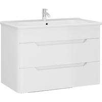 Waschtischkombi Zana Weiß B: 80 cm - Weiß, MODERN, Keramik/Holzwerkstoff (80/54/45cm)