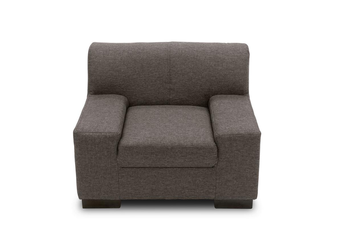 Polstersessel Norma Grau/Braun Webstoff - Wengefarben/Graubraun, Design, Textil (101/74/85cm) - MID.YOU