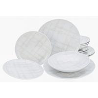 Tafelservice Keramik 4 Personen Geschirr Set - Multicolor/Weiß, Basics, Keramik - Creatable