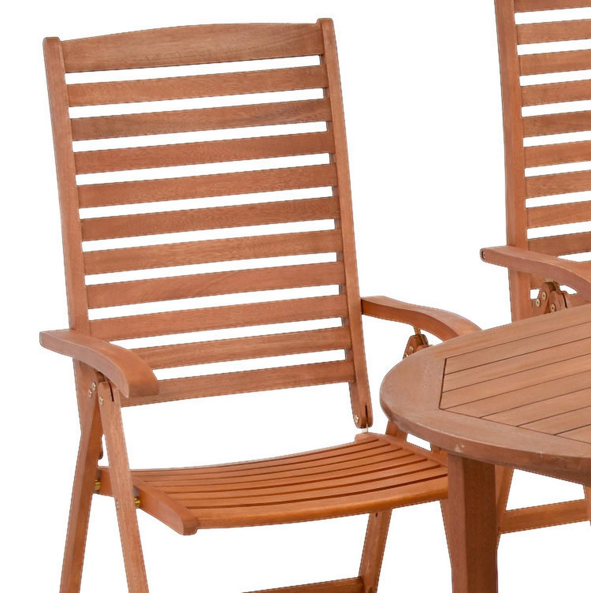 Gartengarnitur 5-Tlg. La Plata Echtholz - Akaziefarben, ROMANTIK / LANDHAUS, Holz - Gardenson