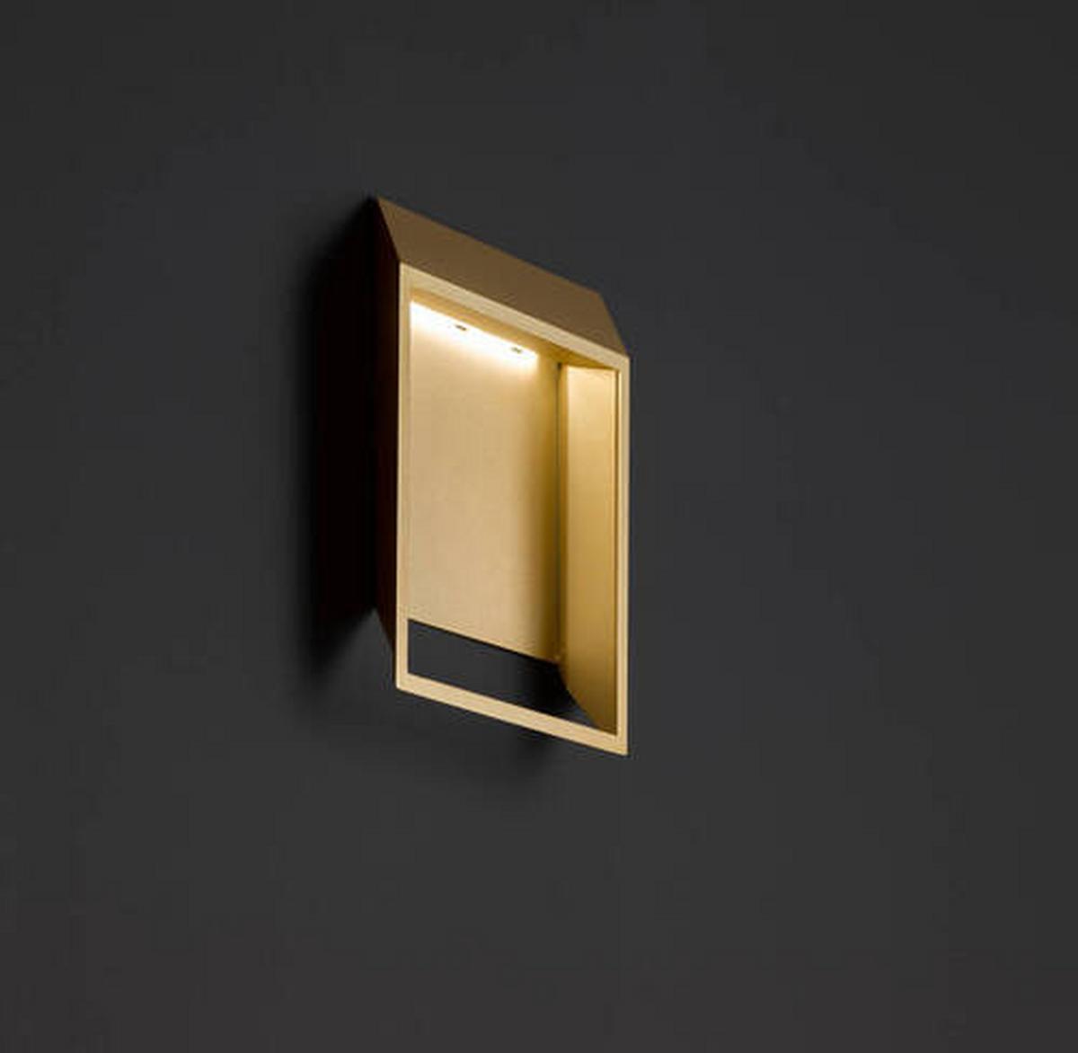 Led-wandleuchte 4416.01.15.8000 - Goldfarben, Design, Kunststoff/Metall (25/9,2/25cm) - Globo