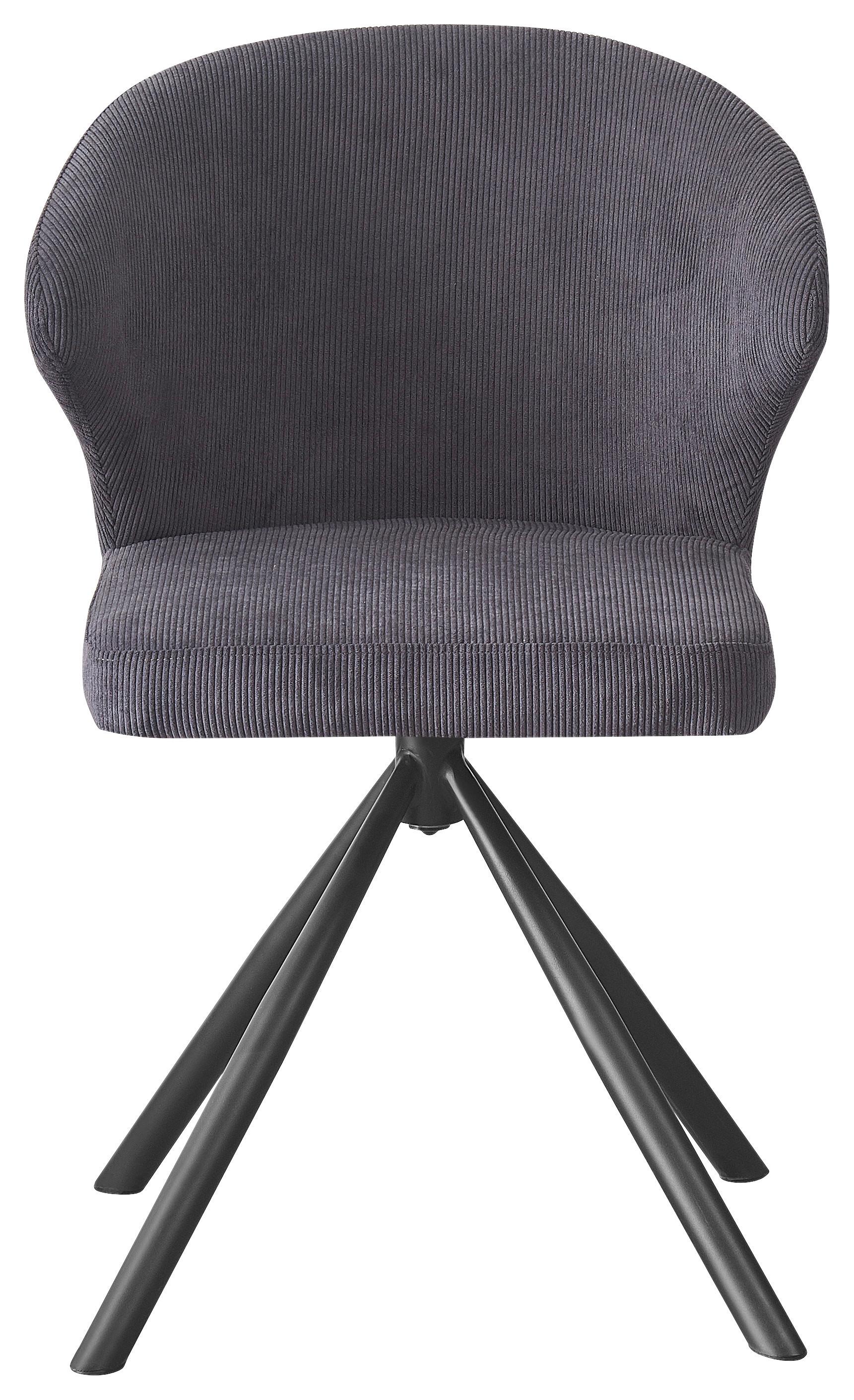 Židle s područkami šedá - černá/tmavě šedá, Lifestyle, kov/textil (55/82/58cm) - Based