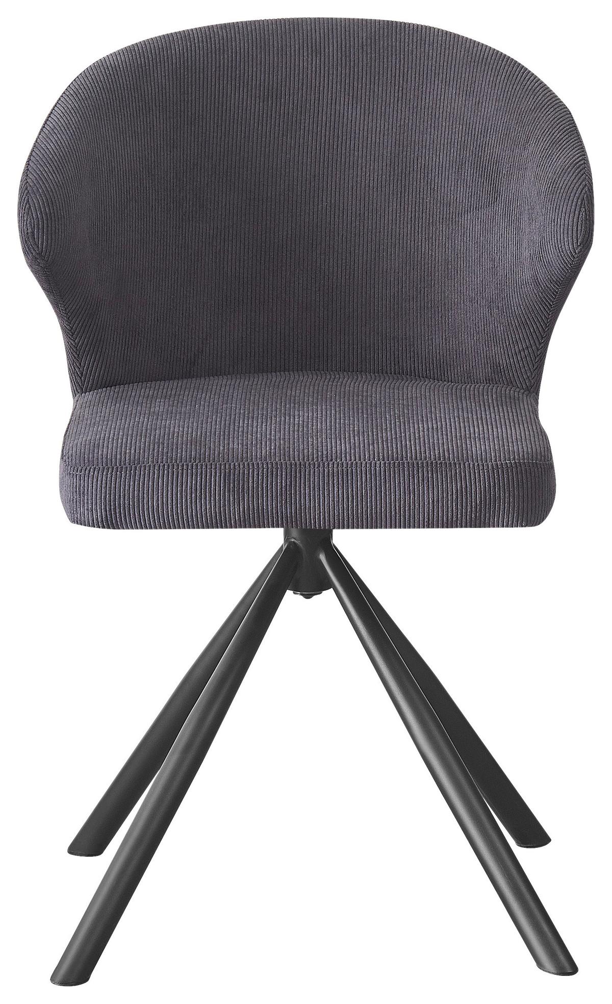 Židle s područkami šedá - černá/tmavě šedá, Lifestyle, kov/textil (55/82/58cm) - Based