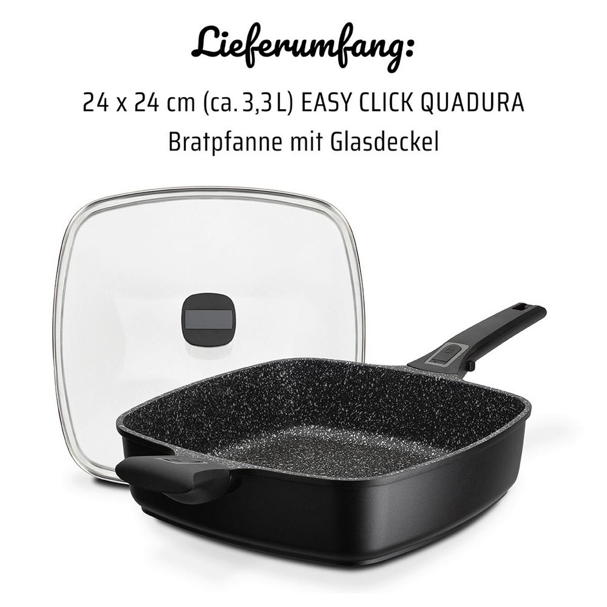 BRATPFANNE 24x7 cm, 3,3 L, Alle Herdarten - Schwarz, Basics, Metall (24/7cm) - GSW