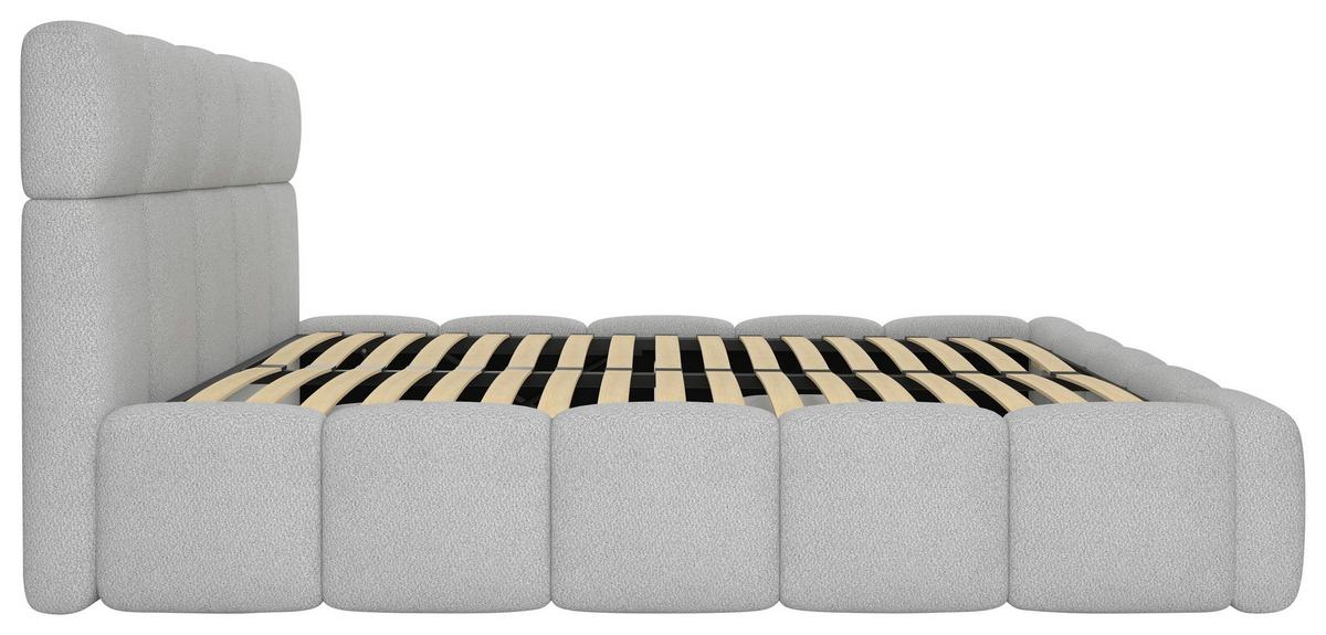 Polsterbett Cloudy M. Matratze Silberfarben, Lf: 180x200 Cm - Silberfarben, Trend, Holz/Holzwerkstoff (180/200cm) - Luca Bessoni