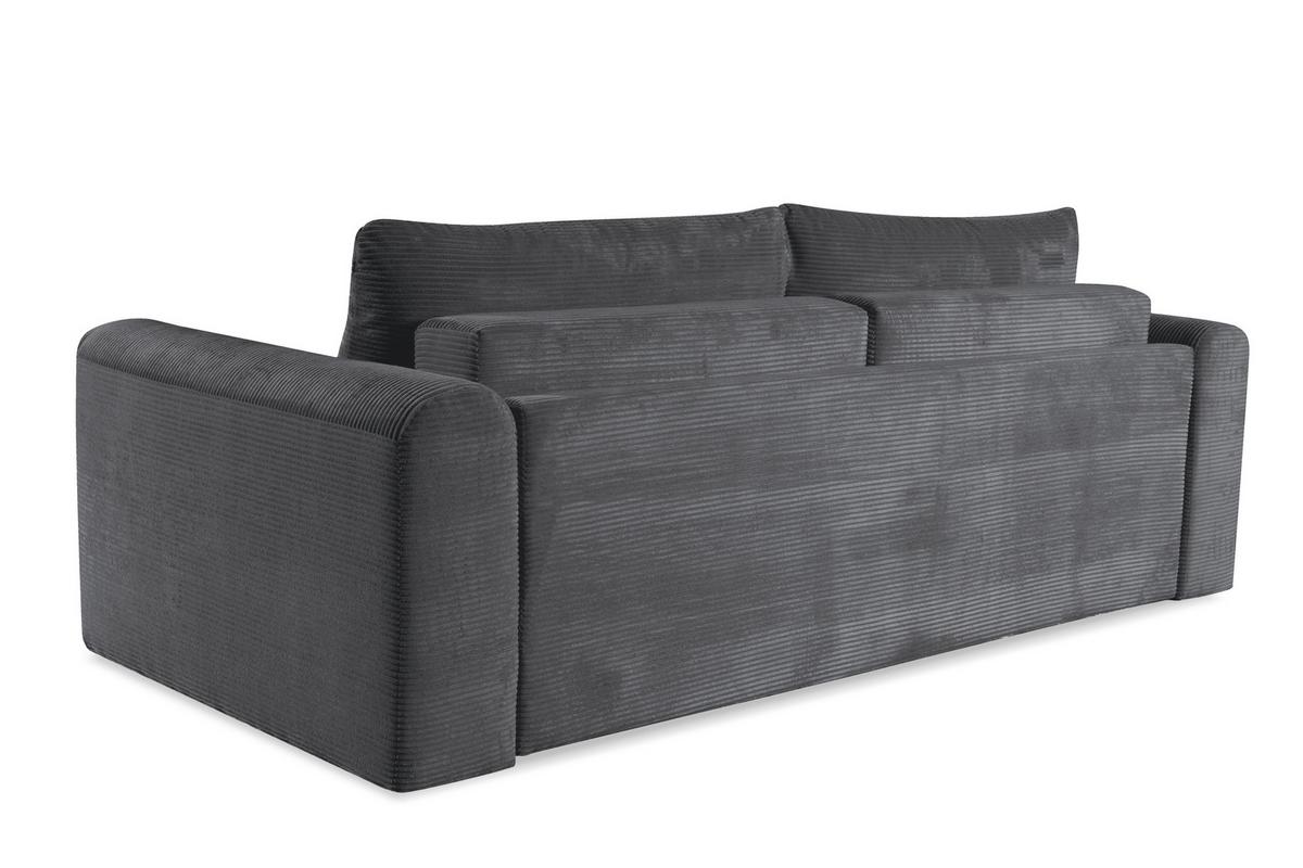 Schlafsofa Norman Grau B: 252cm - Schwarz/Grau, Design, Textil (252/93/167cm) - Livetastic