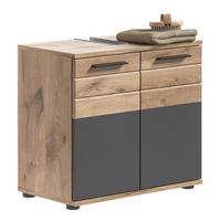 Waschbeckenunterschrank Mason B: 60 Cm Eichefarben - Eichefarben/Schwarz, MODERN, Holzwerkstoff (60/56/34cm) - MID.YOU