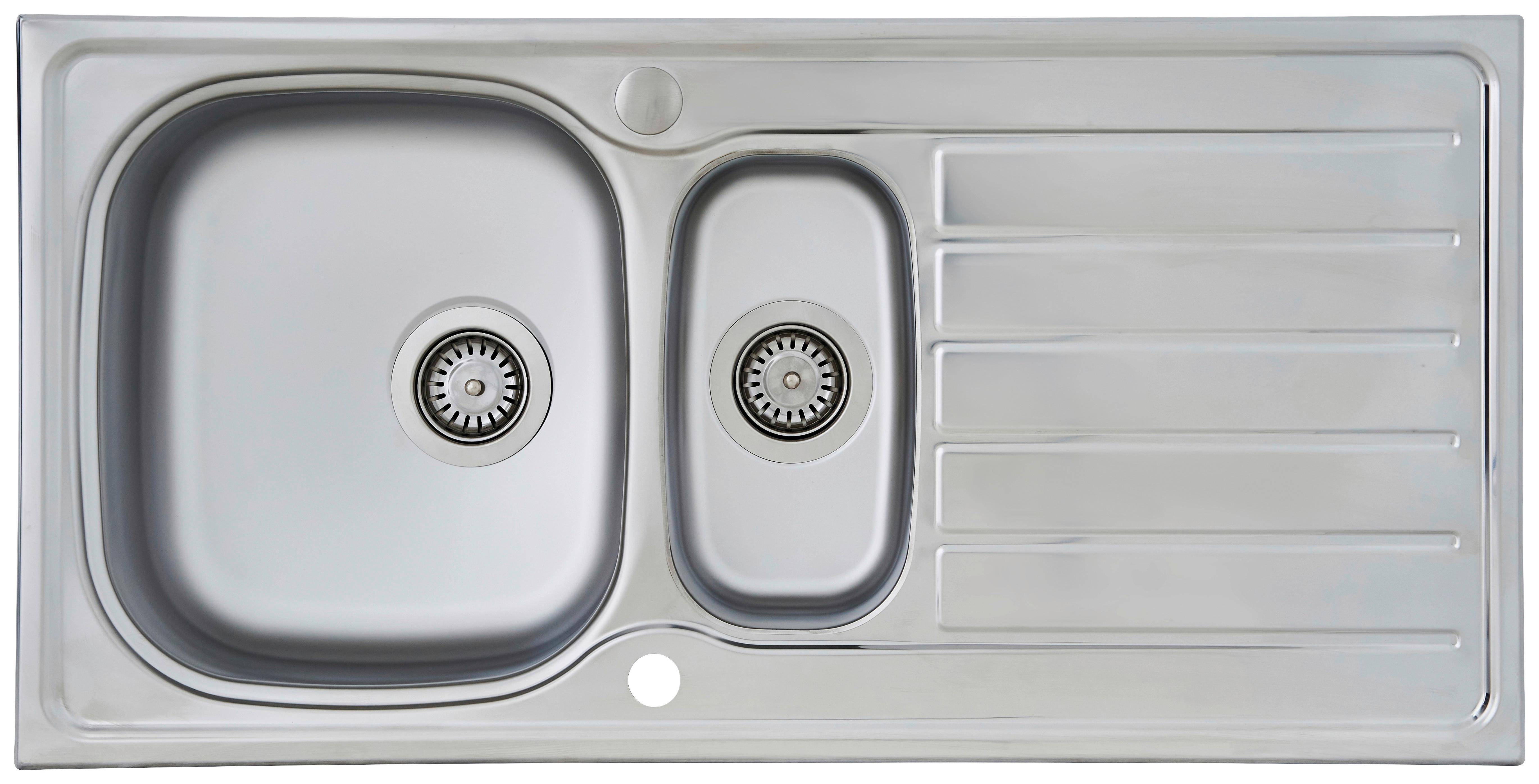 Spüle Respekta Edelstahl Bxt: 100x50 cm - Edelstahlfarben, MODERN, Metall (100/17,5/50cm) - Respekta