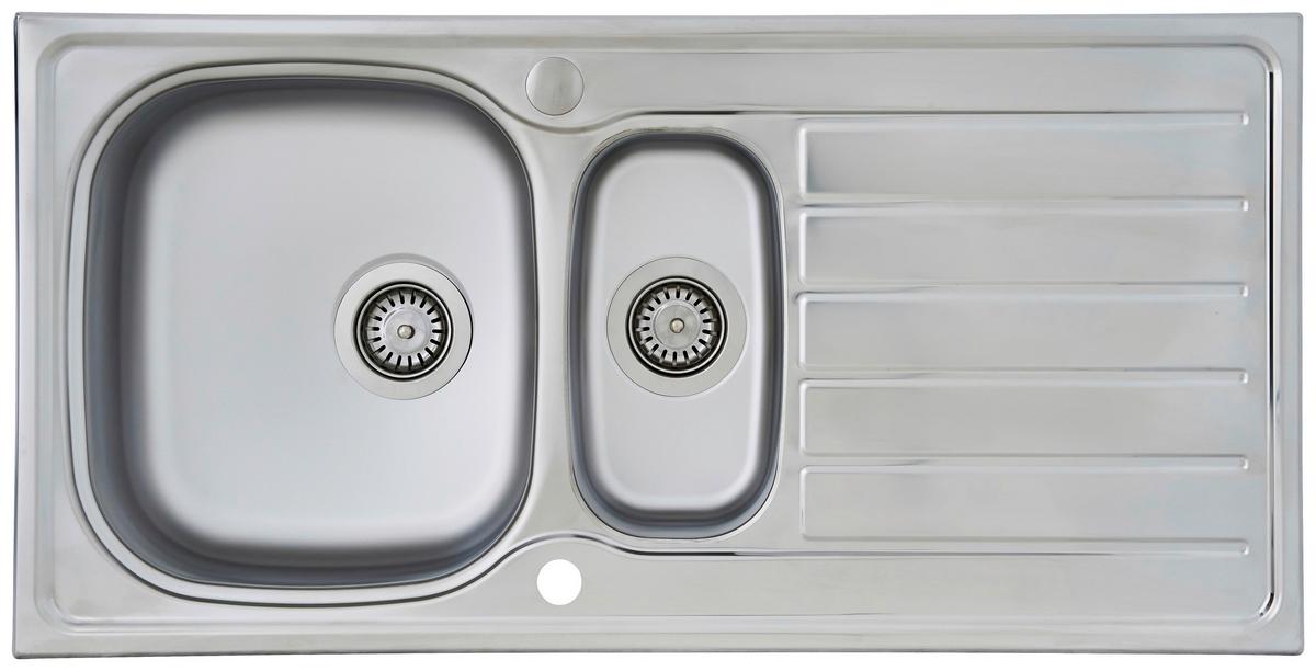 Spüle Respekta Edelstahl Bxt: 100x50 cm - Edelstahlfarben, MODERN, Metall (100/17,5/50cm) - Respekta