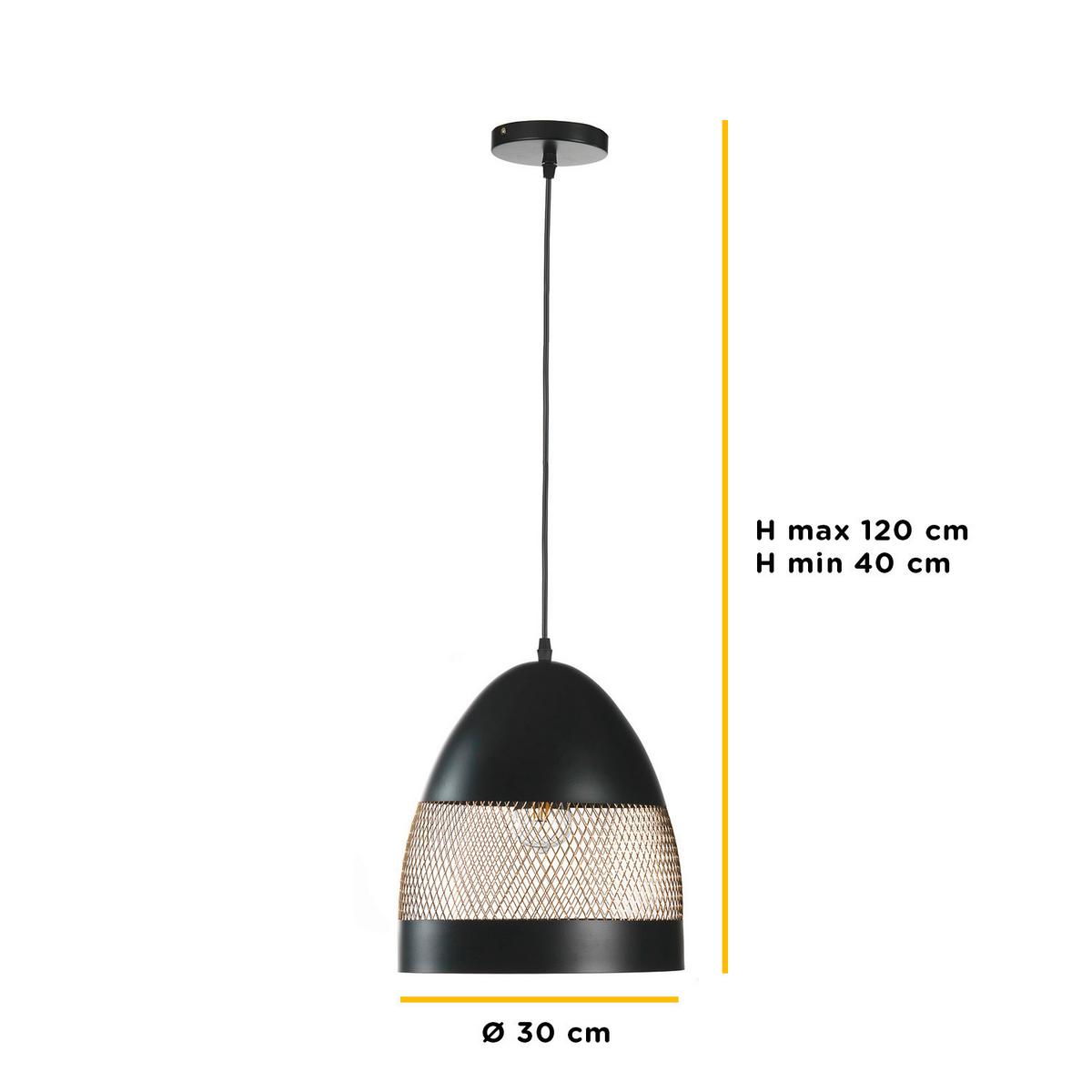 Hängeleuchte 4971/s - Schwarz/Bronzefarben, Design, Metall (30/120cm)