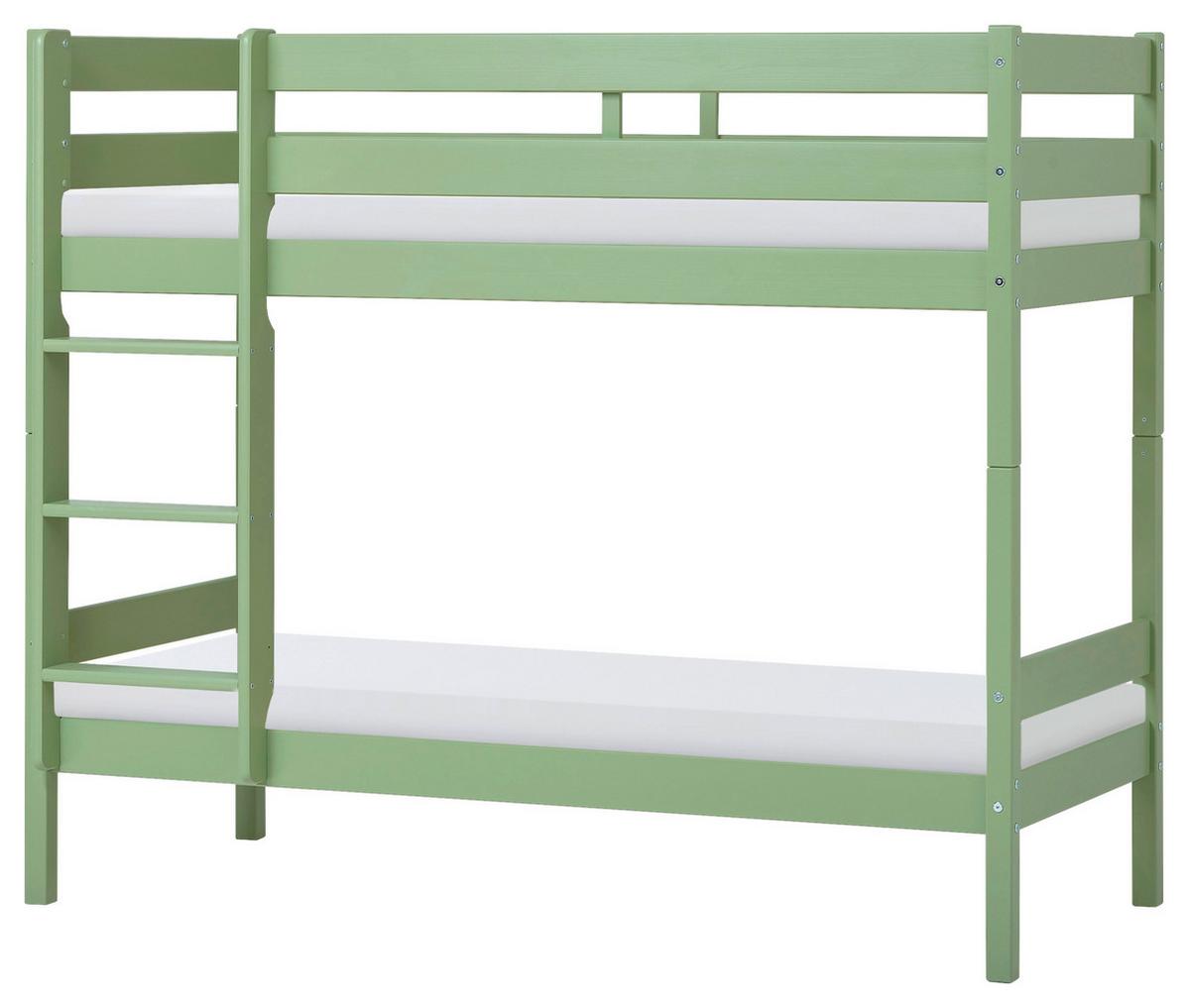 Etagenbett Eco Comfort Grün, Lf: 70x160 Cm - Naturfarben/Grün, MODERN, Holz (70/160cm) - MID.YOU