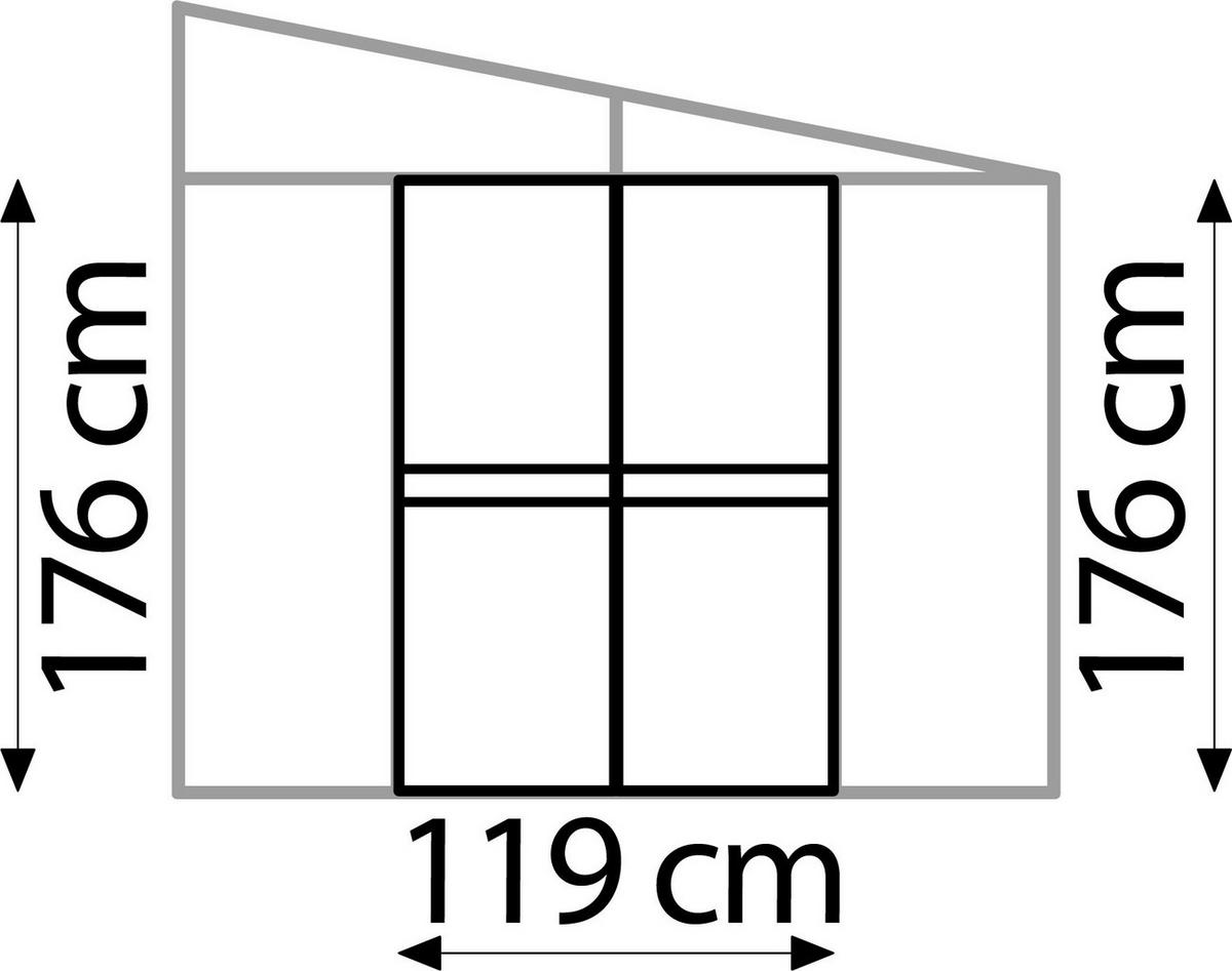 Doppeltür-Kit für Gewächshaus ca. 119 X 176 cm Aluminium - Weiß, Basics, Glas/Metall (119/176cm)