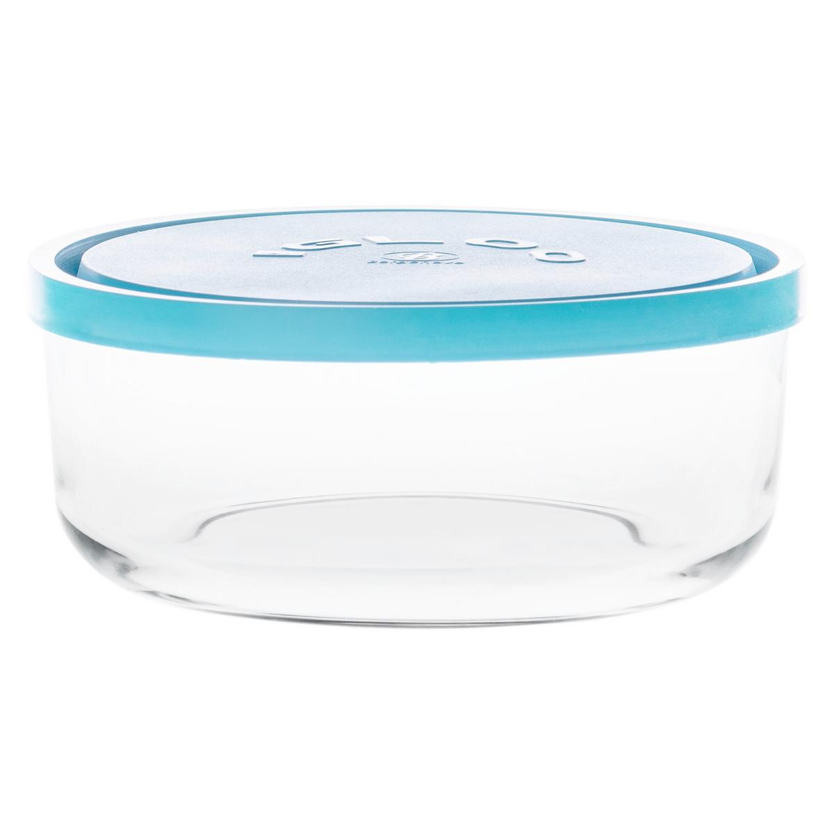 Vorratsdose Franjo - Türkis/Klar, MODERN, Glas/Kunststoff (18/7.5cm) - Luca Bessoni