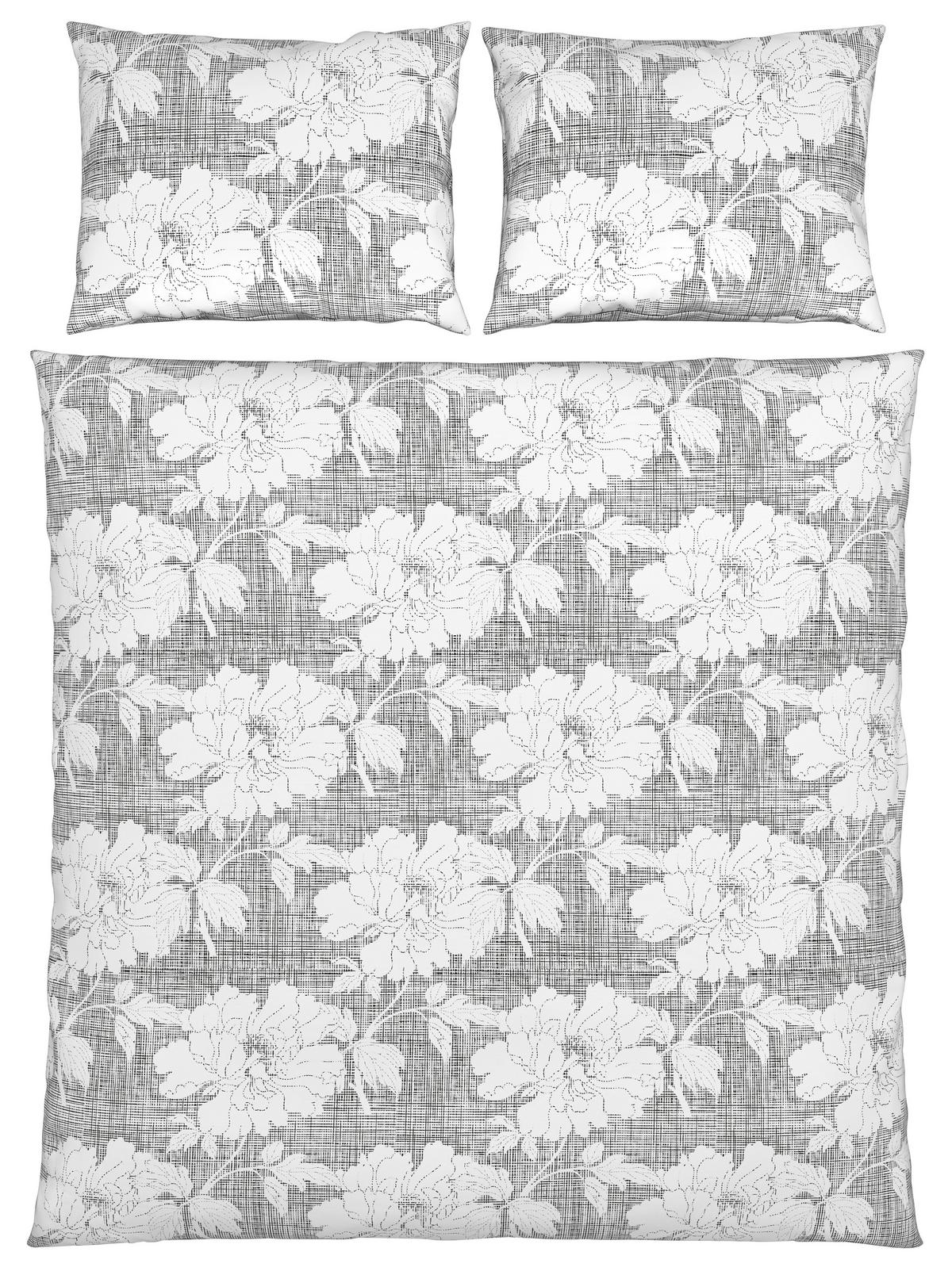 Povlečení Gundi XXL, 2x70/90 200/220cm - bílá/černá, Romantický / Rustikální, textil (200/220cm) - Mömax