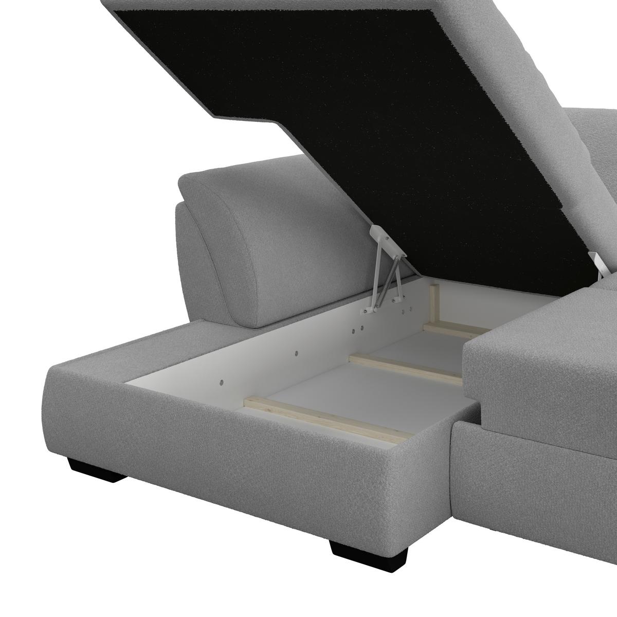 Rohová sedačka BERISSO, levá, tmavě šedá - černá/tmavě šedá, Konvenční, textil/plast (187/278cm) - Ondega