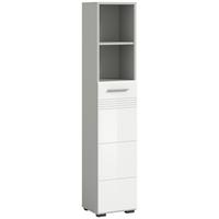Hochschrank Copa BxH: 30x150 cm - Weiß Hochglanz/Schwarz, MODERN, Holzwerkstoff (30/150/30cm) - MID.YOU