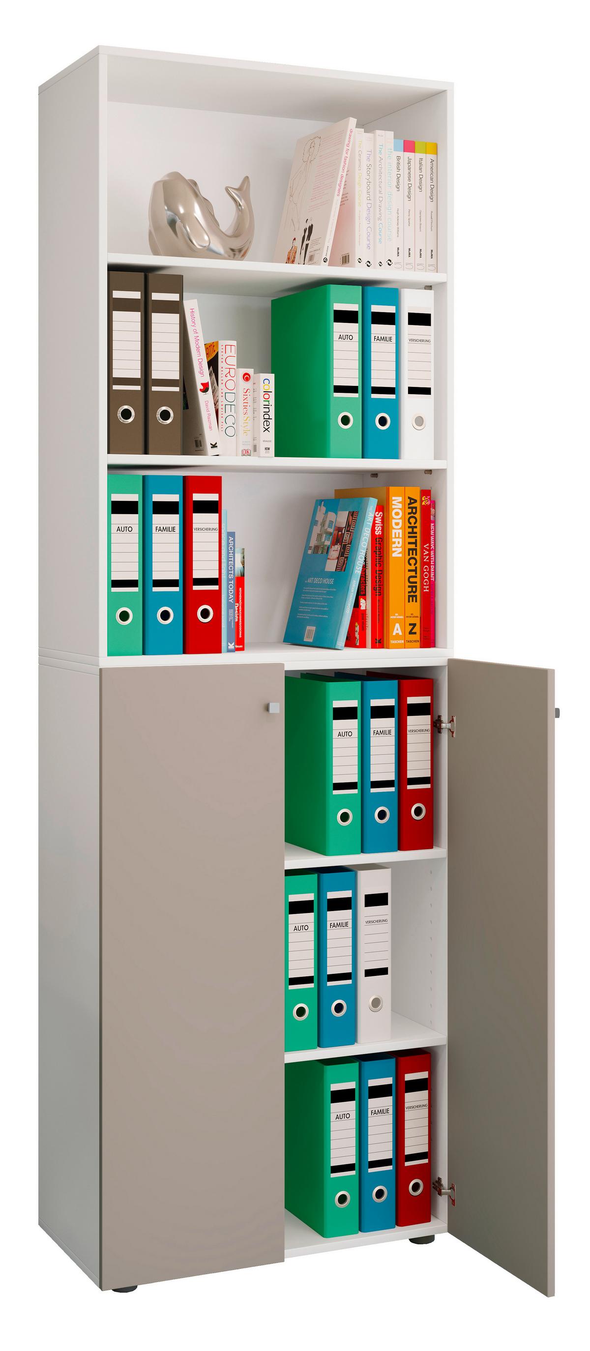 Aktenschrank Lona Grau, Weiß B: 70 cm - Weiß/Grau, Design, Holzwerkstoff (70/220/39cm) - MID.YOU