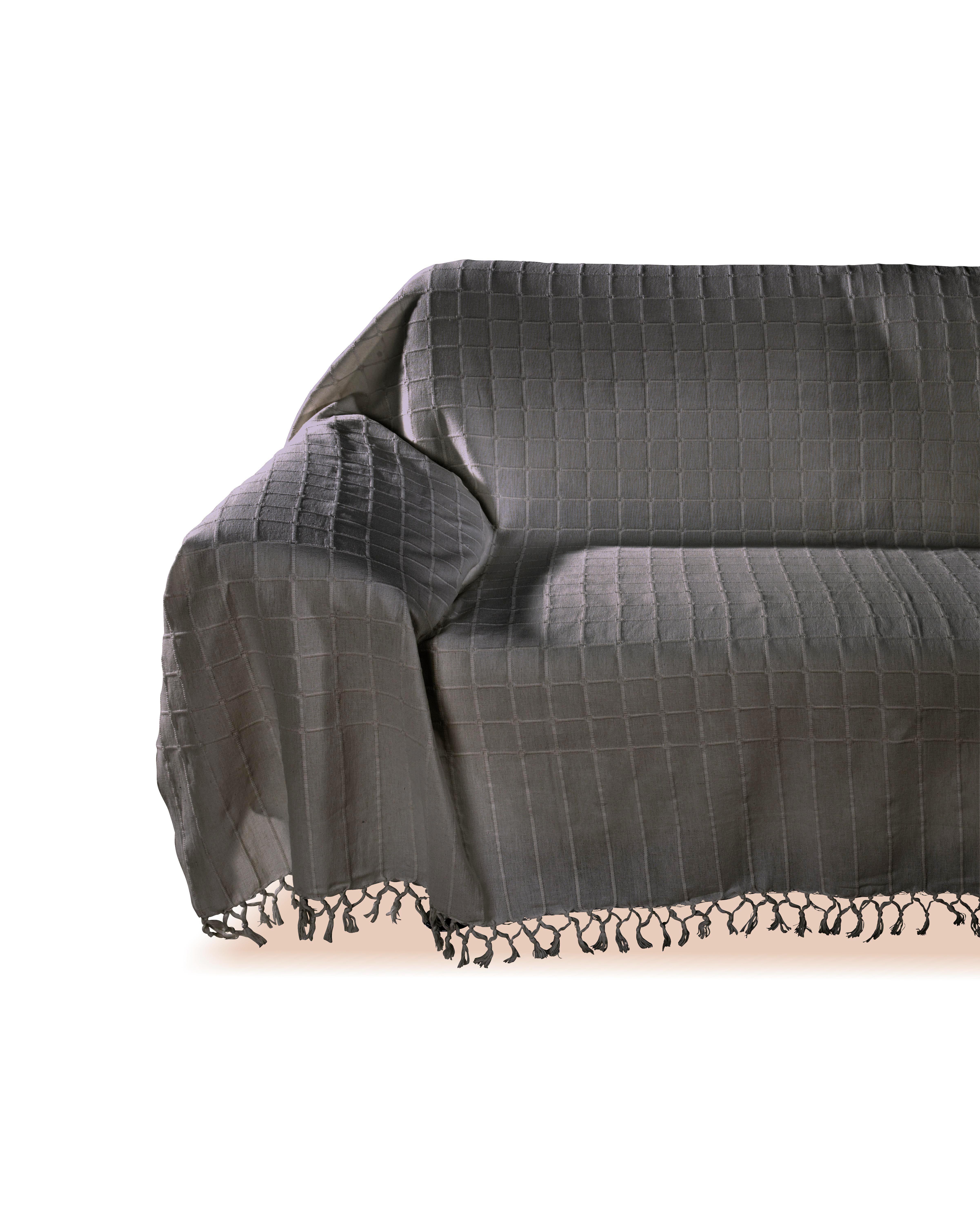 Überwurf Irina 210x260 cm - Grau, KONVENTIONELL, Textil (210/260cm) - Ombra