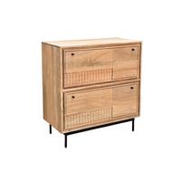 SCHUHSCHRANK Naturfarben/Schwarz B: 85cm - Schwarz/Naturfarben, Design, Holz/Metall (85/90/40cm) - MID.YOU