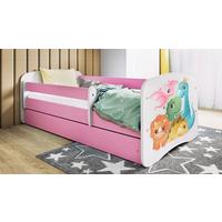 Kinder-/Juniorbett Babydreams Inkl. Matratze 80x160 - Pink/Birkefarben, MODERN, Holz/Holzwerkstoff (80/160cm) - MID.YOU