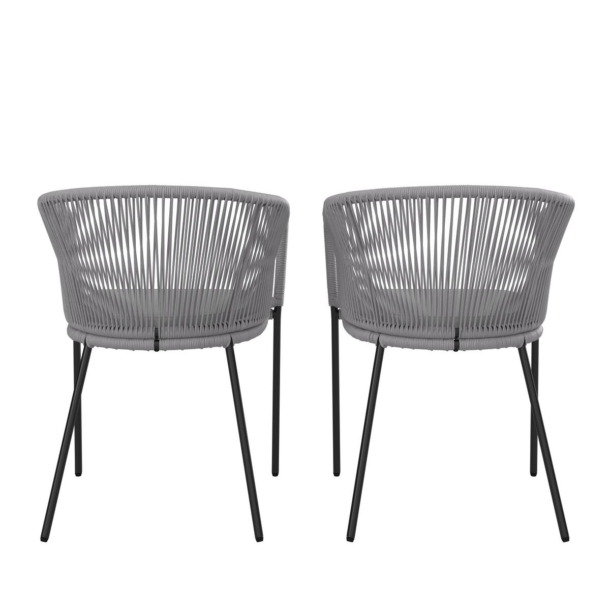 SADA ZÁHRADNÝCH KRESIEL VICTOR - čierna/svetlosivá, Modern, kov/textil (56/78/59cm) - Bessagi Garden