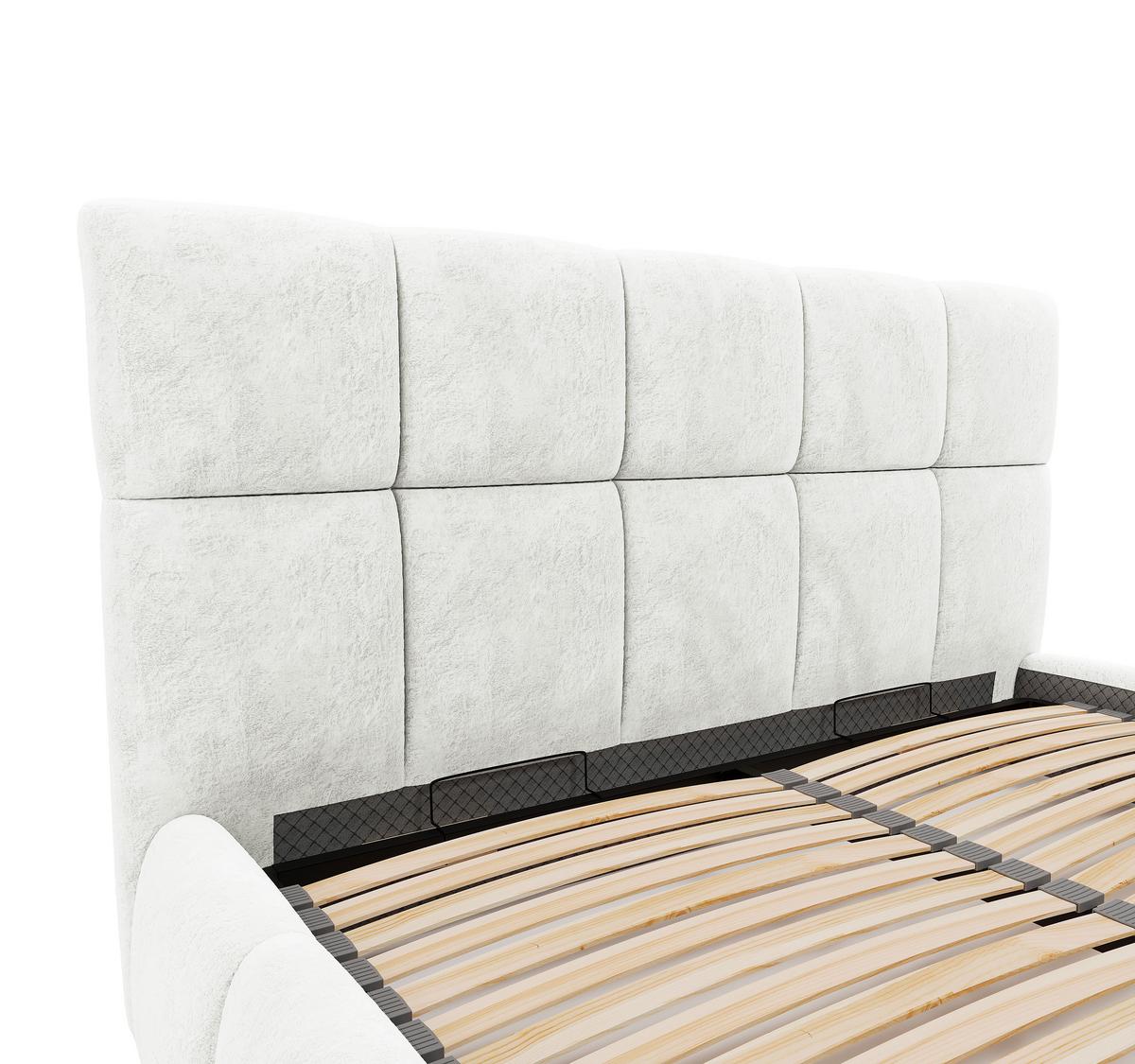 Polsterbett Cherry Microfaser Velours, Weiß, Lf: 140x200 Cm - Schwarz/Weiß, MODERN, Holz/Holzwerkstoff (140/200cm) - MID.YOU