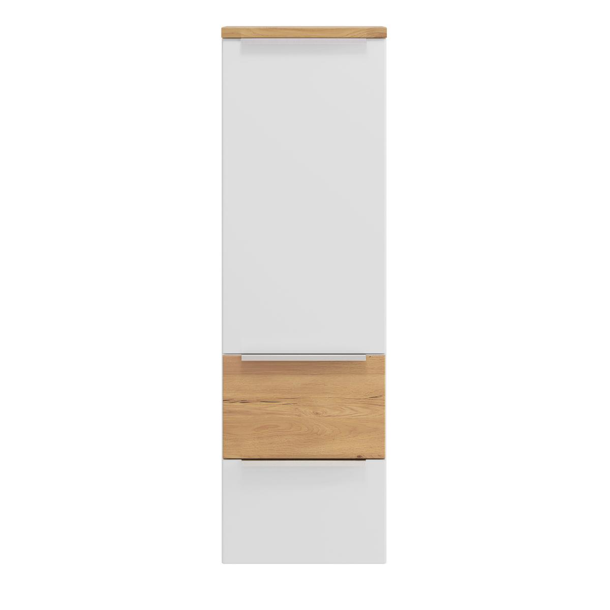 Midischrank Verona Weiß/Wildeiche B: 40cm - Wildeiche/Weiß, Trend, Holzwerkstoff (40/130/35cm) - Held