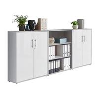Office Edition B: 253,2 Cm Grau/weiß - Weiß/Grau, MODERN, Holzwerkstoff (253,2/113,6/33cm) - MID.YOU