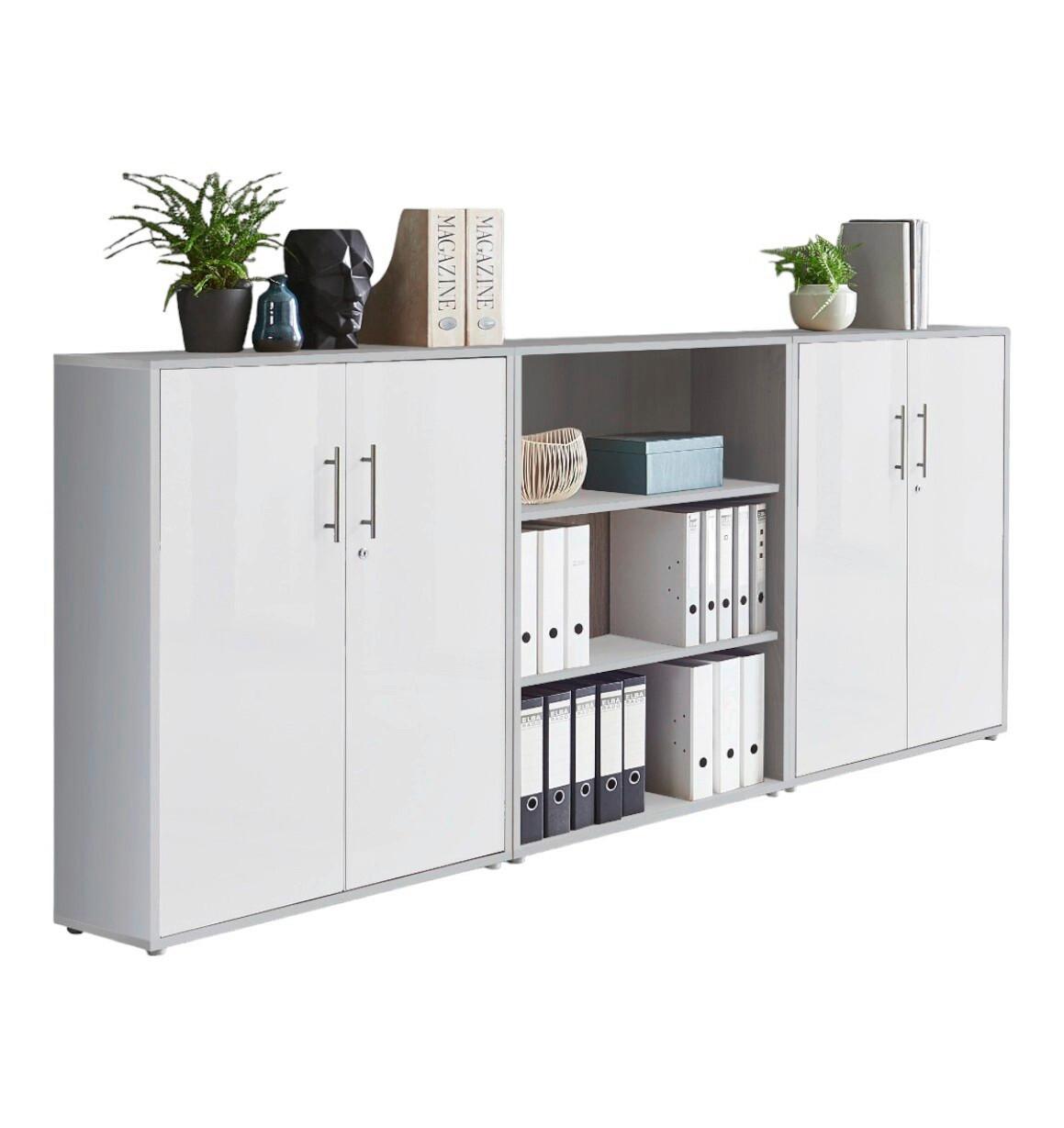 Office Edition B: 253,2 cm Grau/Weiß