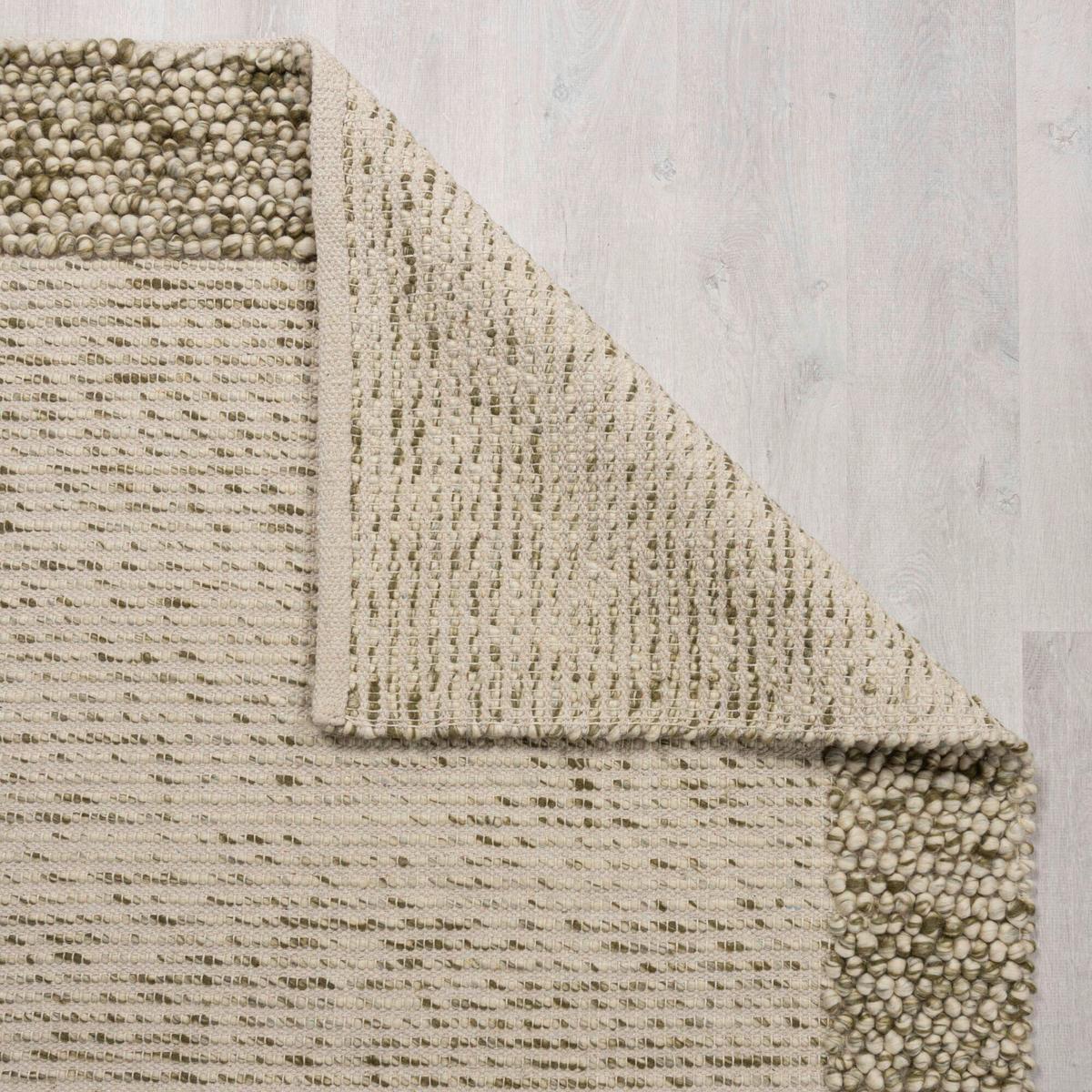 Handwebteppich Bordüre Wolle Green - Grün, Trend, Textil (80/150cm)