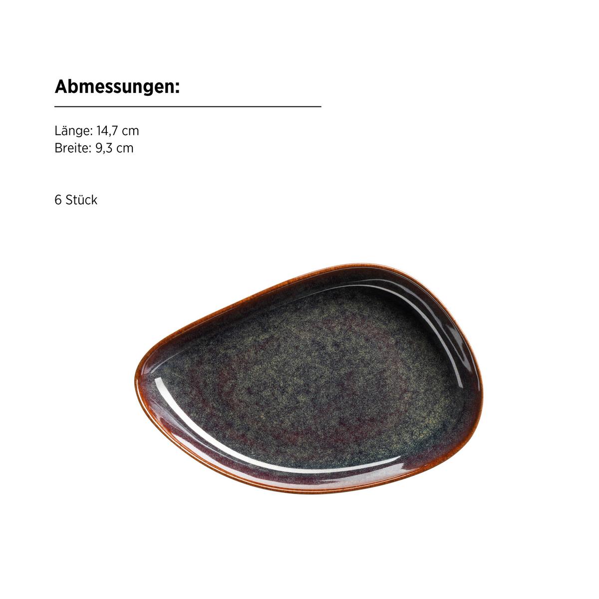 Snackschalenset Cordelia Braun/rot, 12-Teilig - Rot/Braun, Trend, Keramik - Mäser