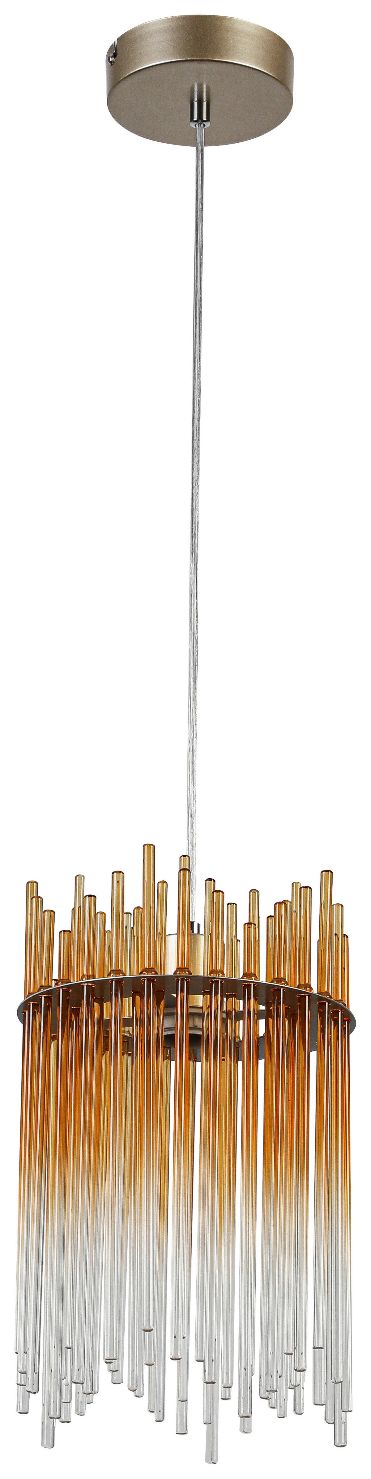 ZÁVĚSNÉ SVÍTIDLO STAB - jantarové barvy/průhledné, Moderní, kov/plast (20/20/150cm)