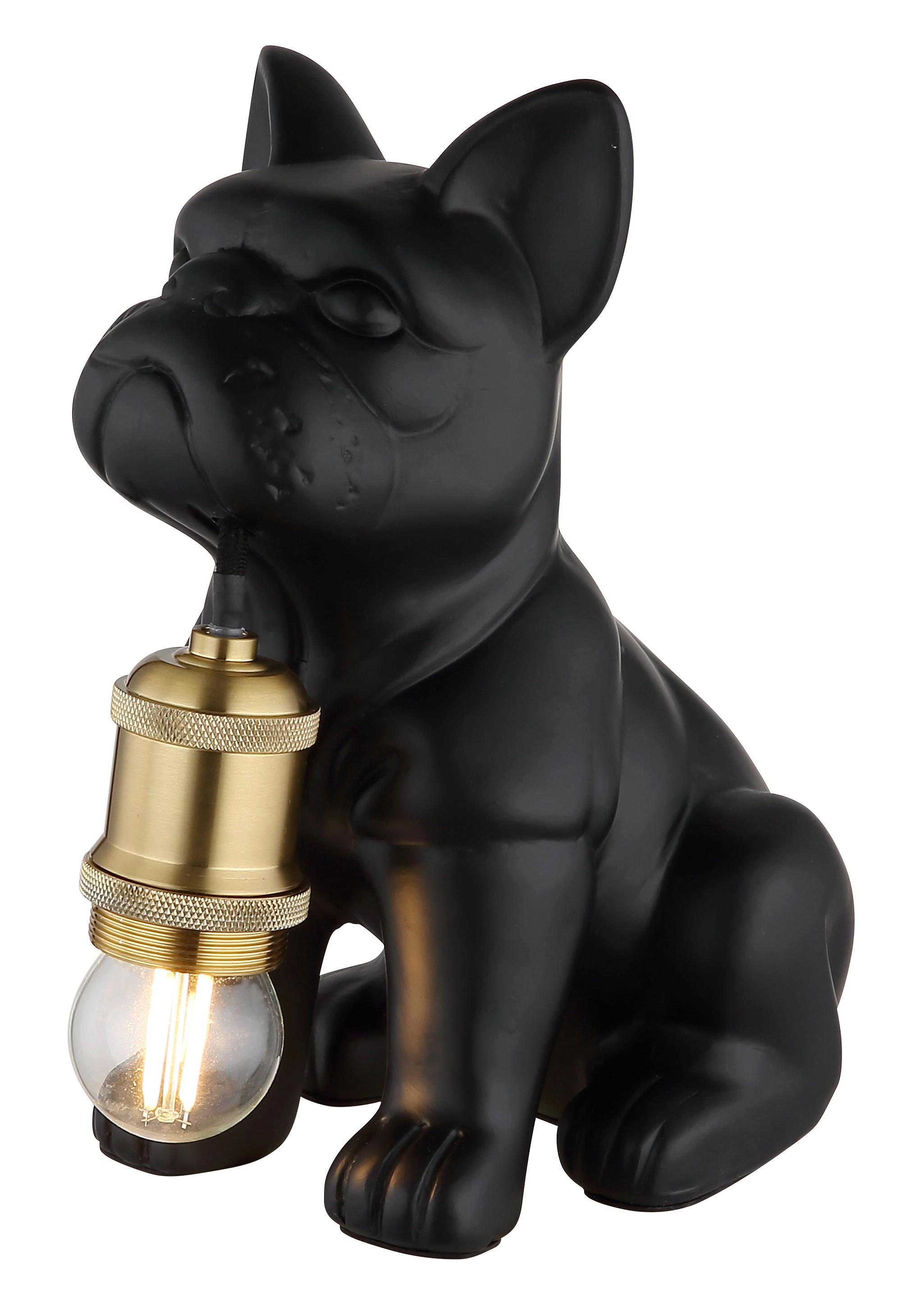 Tischleuchte Carlos - Schwarz/Kupferfarben, Basics, Keramik/Metall (19,5/12,5/24cm)