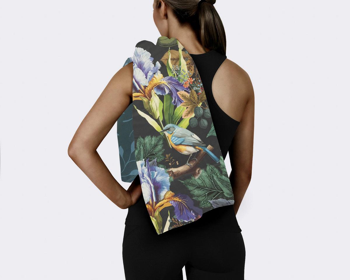 SPORTHANDTUCH DILANA - Anthrazit/Multicolor, Design, Textil (50/100cm)