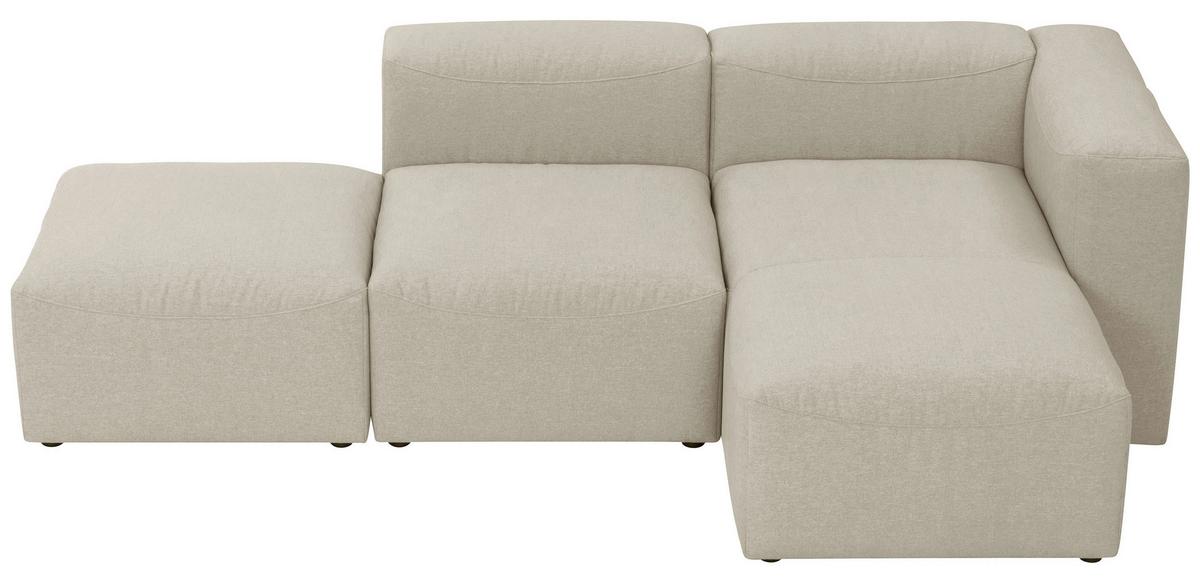 Ecksofa Lena Creme Flachgewebe - Creme, Design, Textil (250/73/160cm) - Max Winzer