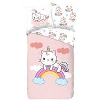 Jugendbettwäsche Puk Rosa Rot Weiß 135x200 Cm - Rot/Rosa, Design, Textil (135/200cm)