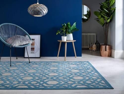 Outdoorteppich 503119374189 - Blau, Basics, Textil (160/230cm)