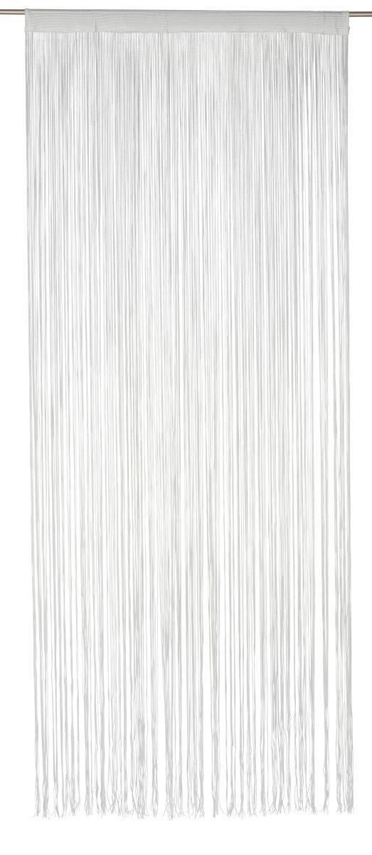 Fadenvorhang + Stangendurchzug Marietta 90x245 Cm Weiß - Weiß, KONVENTIONELL, Textil (90/245cm) - Ondega