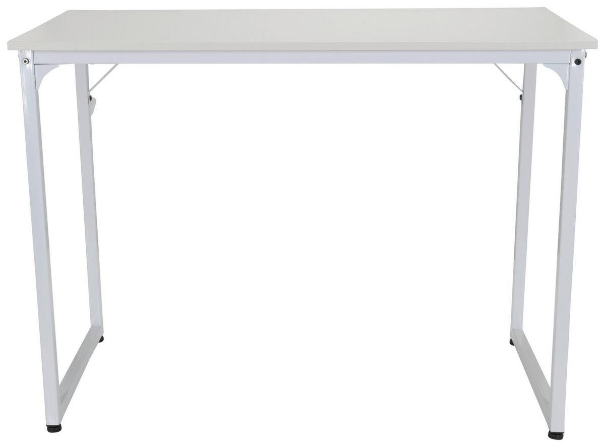Schreibtisch Workspace I Weiß - Weiß, Basics, Holzwerkstoff/Metall (120/50/74cm) - MID.YOU